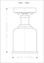 BRYANT luminaire plafonnier doré 733F1-HBR | Luminaire Plus.ca