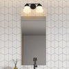 VAUGHN luminaire mural noir et verre blanc 735-2V-MB | Luminaire Plus.ca