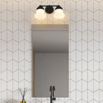 VAUGHN luminaire mural noir et verre blanc 735-2V-MB | Luminaire Plus.ca
