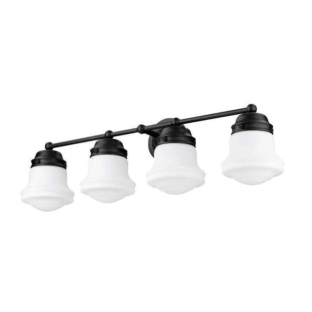 VAUGHN luminaire mural noir et verre blanc 735-4V-MB