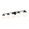 VAUGHN luminaire mural noir et verre blanc 735-5V-MB