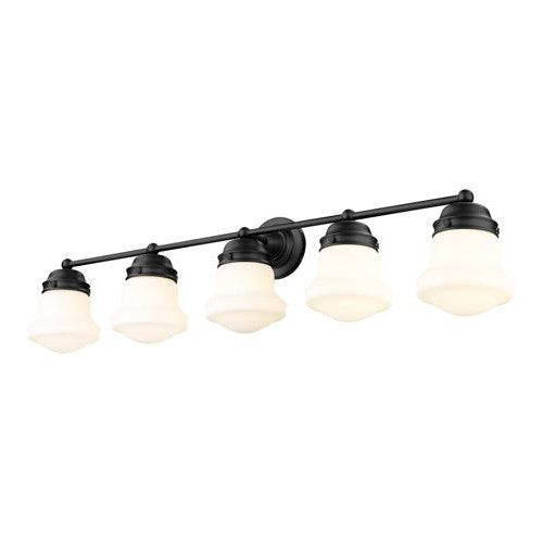 VAUGHN luminaire mural noir et verre blanc 735-5V-MB