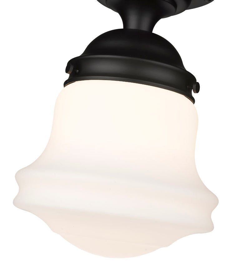 VAUGHN luminaire plafonnier noir et verre blanc 735F10-MB
