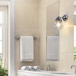 VAUGHN luminaire chrome et verre bullé 736-1S-CH | Luminaire Plus.ca