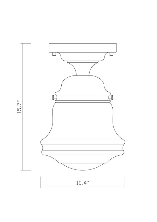 VAUGHN luminaire plafonnier bronze et verre bullé 736F10-BRZ