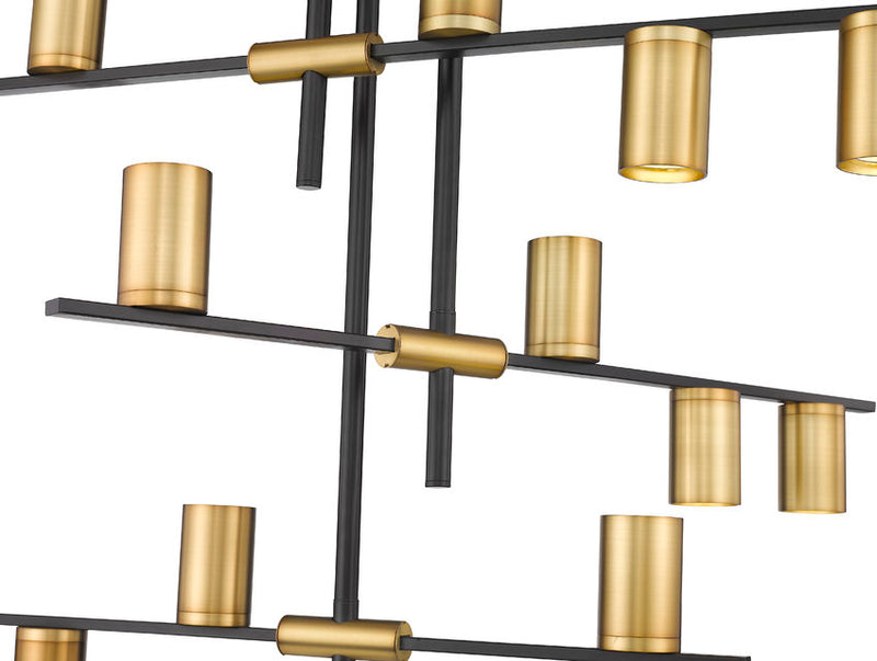 CALUMET luminaire suspendu noir et doré 814-12MB-OBR