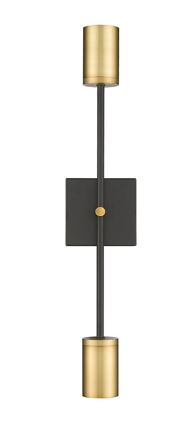 CALUMET luminaire mural noir et doré 814-2S-MB-OBR | Luminaire Plus.ca