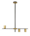 CALUMET luminaire suspendu noir et doré 814-3L-MB-OBR | Luminaire Plus.ca