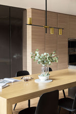 CALUMET luminaire suspendu noir et doré 814-3L-MB-OBR | Luminaire Plus.ca