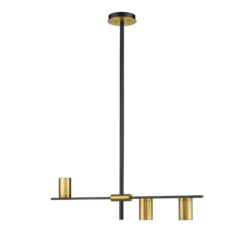CALUMET luminaire suspendu noir et doré 814-3L-MB-OBR | Luminaire Plus.ca