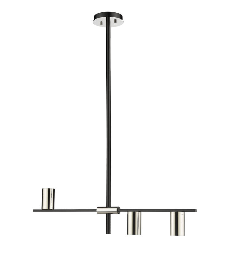 CALUMET luminaire suspendu noir et chrome 814-3L-MB-PN