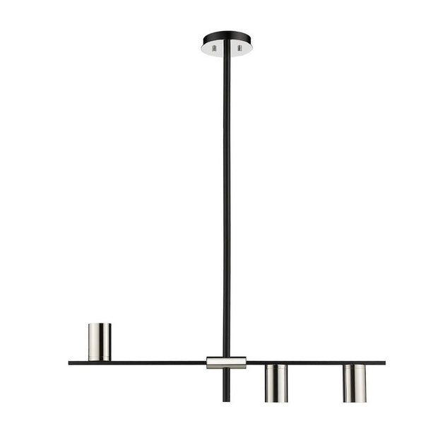 CALUMET luminaire suspendu noir et chrome 814-3L-MB-PN | Luminaire Plus.ca