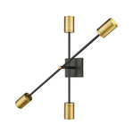 CALUMET luminaire mural noir et doré 814-4S-MB-OBR