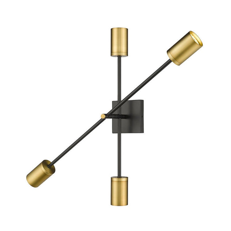 CALUMET luminaire mural noir et doré 814-4S-MB-OBR