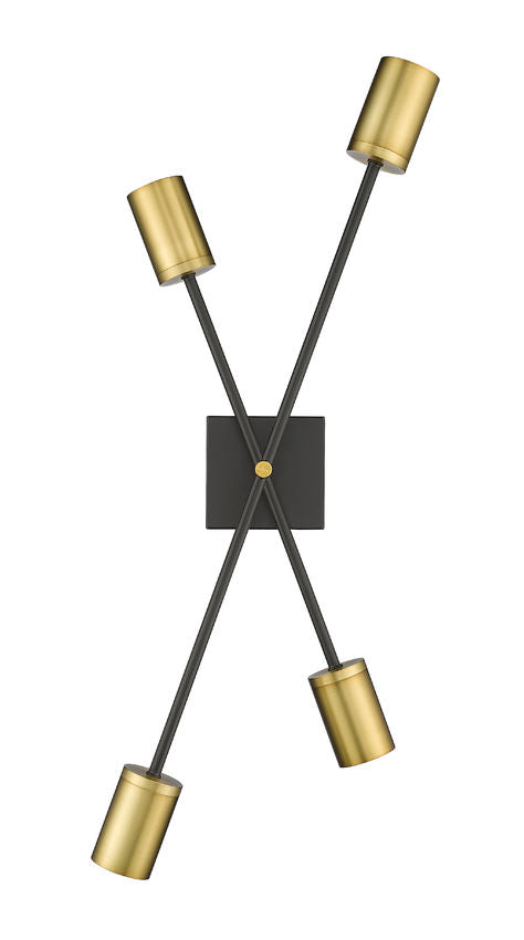 CALUMET luminaire mural noir et doré 814-4S-MB-OBR