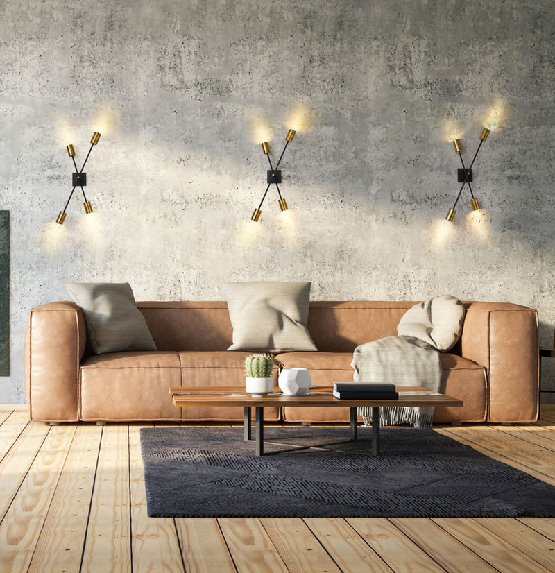 CALUMET luminaire mural noir et doré 814-4S-MB-OBR