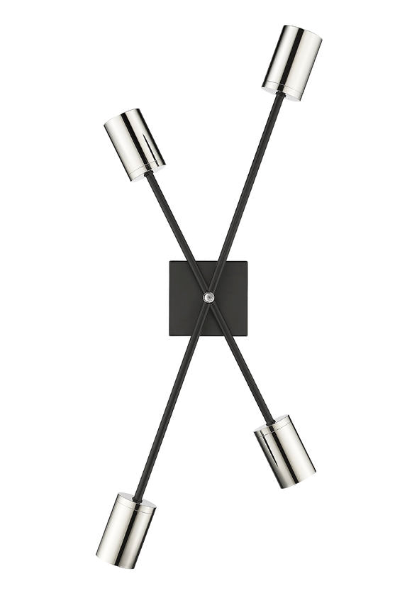 CALUMET luminaire mural noir et nickel brossé 814-4S-MB-PN