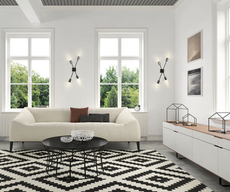 CALUMET luminaire mural noir et nickel brossé 814-4S-MB-PN