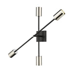 CALUMET luminaire mural noir et nickel brossé 814-4S-MB-PN