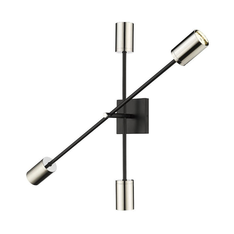CALUMET luminaire mural noir et nickel brossé 814-4S-MB-PN