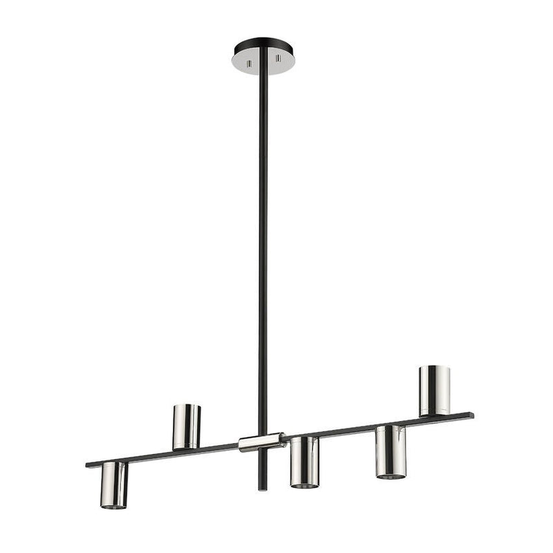 CALUMET luminaire suspendu noir et chrome 814-5L-MB-PN | Luminaire Plus.ca
