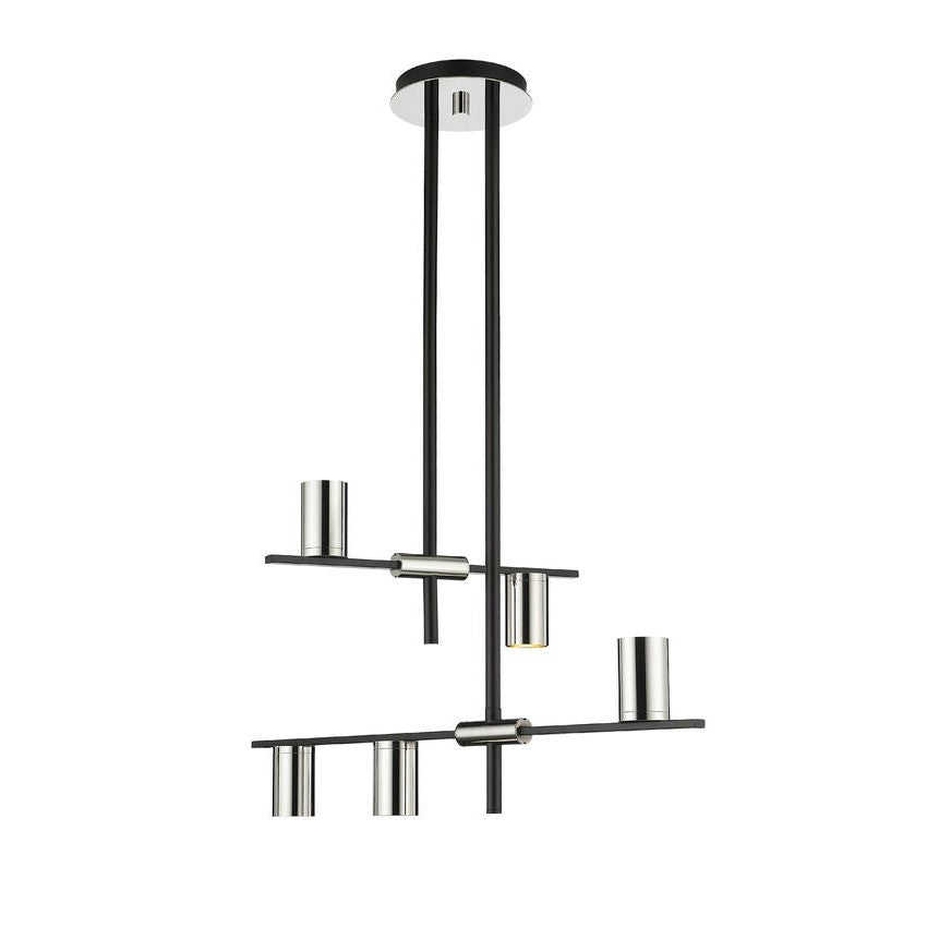 CALUMET luminaire suspendu noir et chrome 814-5MB-PN | Luminaire Plus.ca