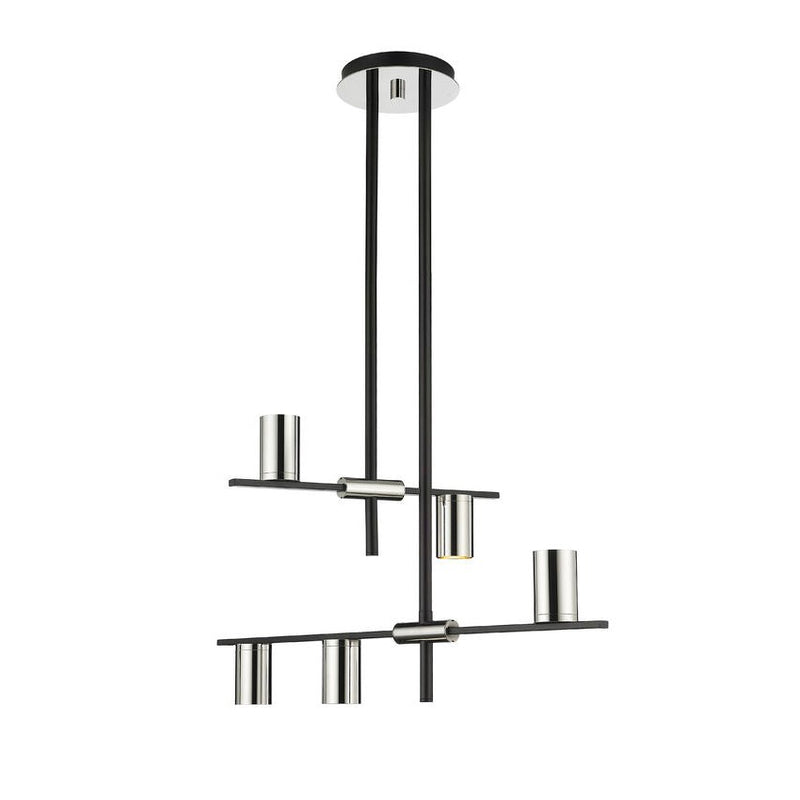 CALUMET luminaire suspendu noir et chrome 814-5MB-PN