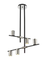 CALUMET luminaire suspendu noir et chrome 814-5MB-PN