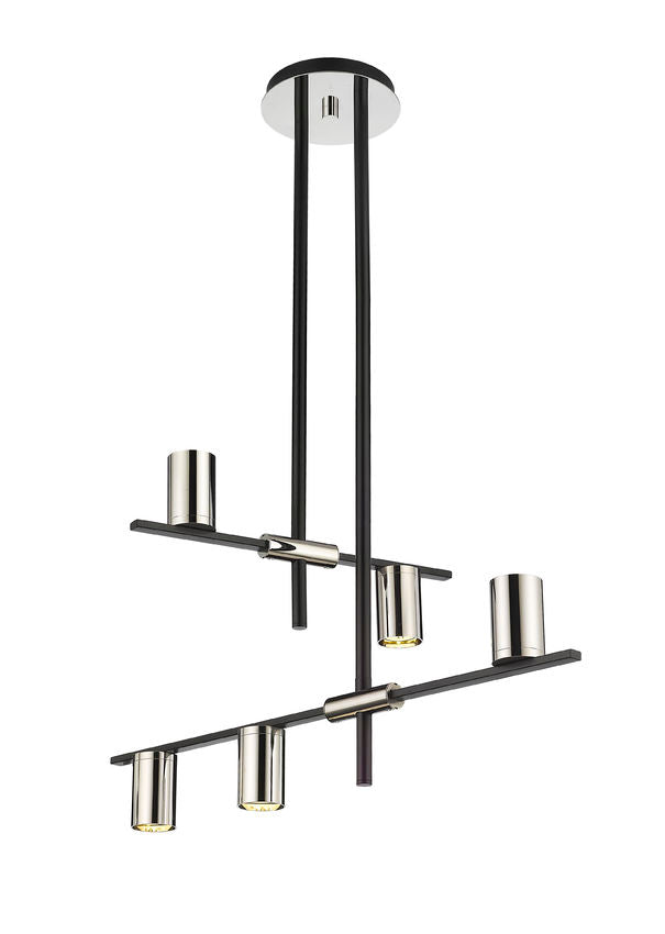 CALUMET luminaire suspendu noir et chrome 814-5MB-PN
