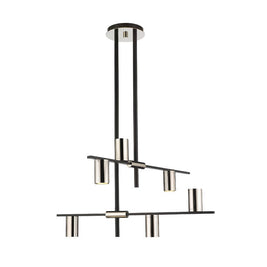 CALUMET luminaire suspendu noir et chrome 814-6MB-PN