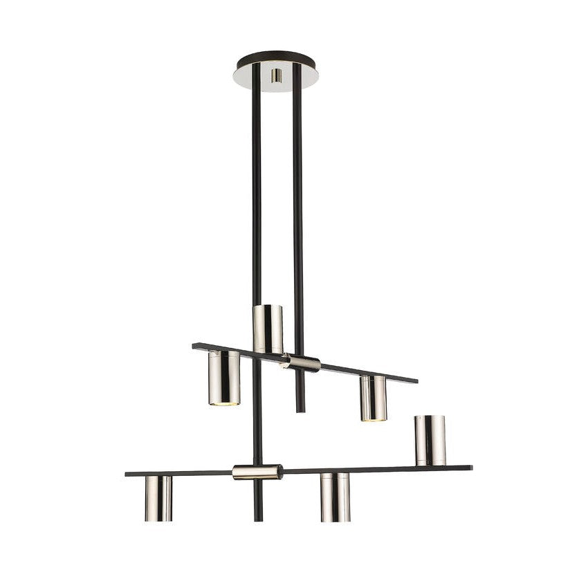 CALUMET luminaire suspendu noir et chrome 814-6MB-PN