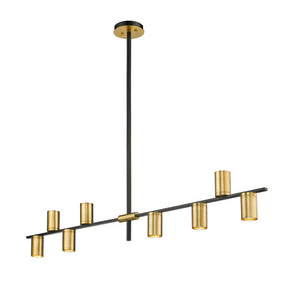 CALUMET luminaire suspendu noir et doré 814-8L-MB-OBR | Luminaire Plus.ca