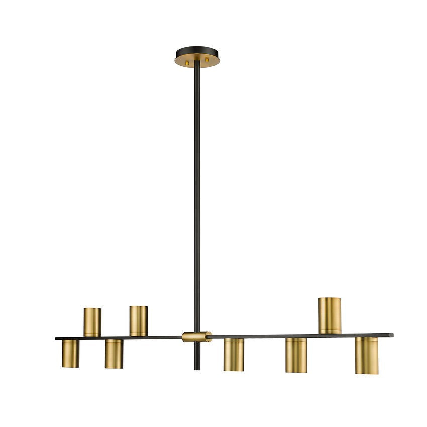 CALUMET luminaire suspendu noir et doré 814-8L-MB-OBR | Luminaire Plus.ca
