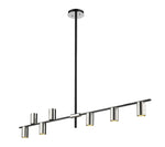 CALUMET luminaire suspendu noir et chrome 814-8L-MB-PN | Luminaire Plus.ca