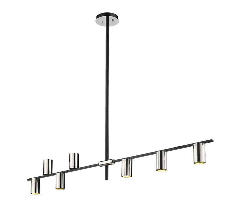 CALUMET luminaire suspendu noir et chrome 814-8L-MB-PN | Luminaire Plus.ca