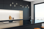 CALUMET luminaire suspendu noir et chrome 814-8L-MB-PN | Luminaire Plus.ca