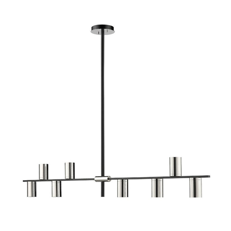 CALUMET luminaire suspendu noir et chrome 814-8L-MB-PN | Luminaire Plus.ca