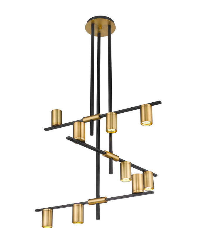 CALUMET luminaire suspendu noir et doré 814-9MB-OBR