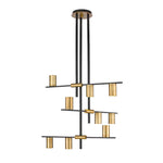 CALUMET luminaire suspendu noir et doré 814-9MB-OBR