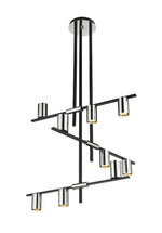 CALUMET luminaire suspendu noir et chrome 814-9MB-PN | Luminaire Plus.ca