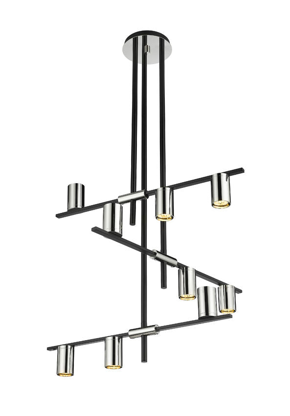 CALUMET luminaire suspendu noir et chrome 814-9MB-PN | Luminaire Plus.ca