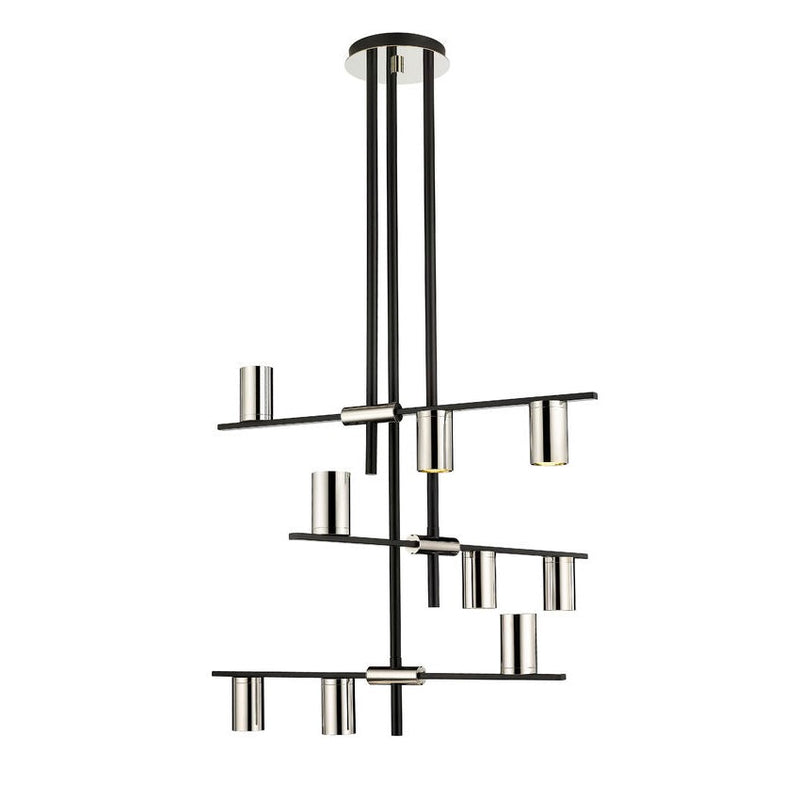 CALUMET luminaire suspendu noir et chrome 814-9MB-PN | Luminaire Plus.ca