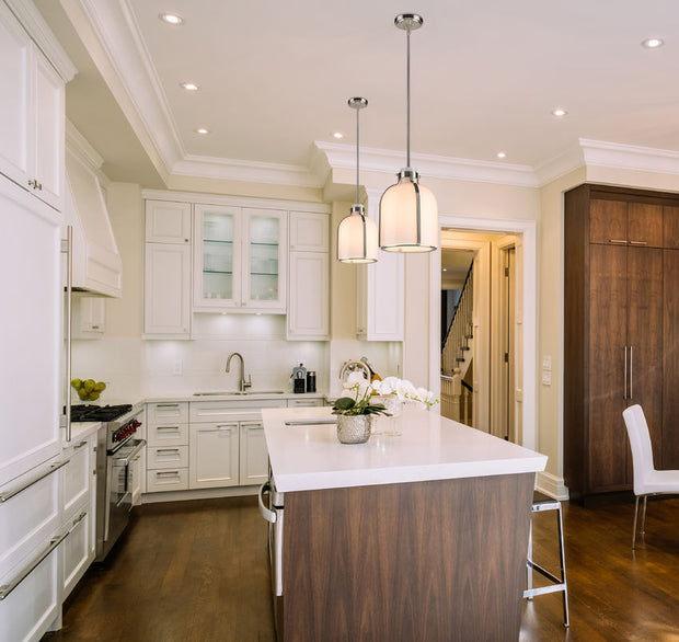 PEARSON luminaire suspendu nickel brossé 818-9BN | Luminaire Plus.ca