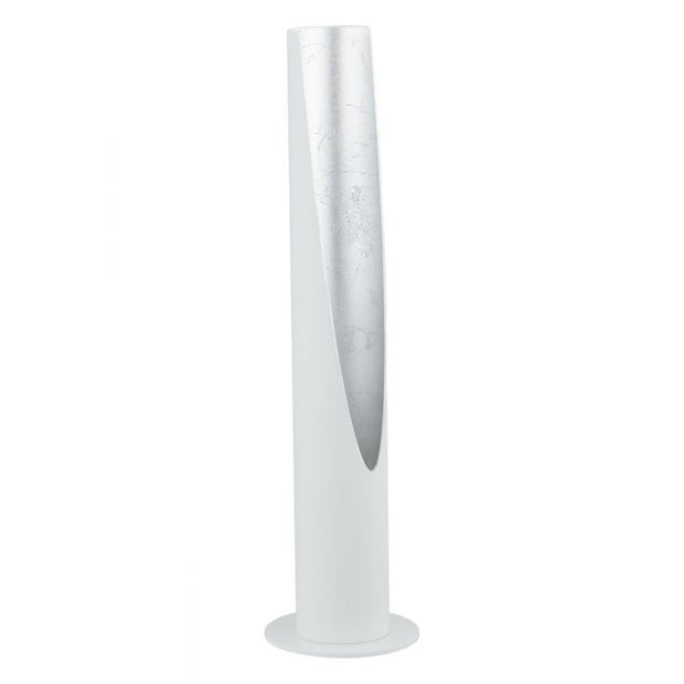 BARBOTTO lampe de table blanc et nickel brossé 97581A | Luminaire Plus.ca