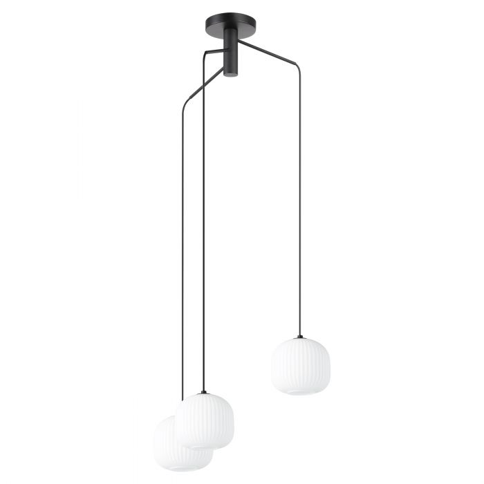 MANTUNALLE luminaire noir et verre blanc 99368A | Luminaire Plus.ca