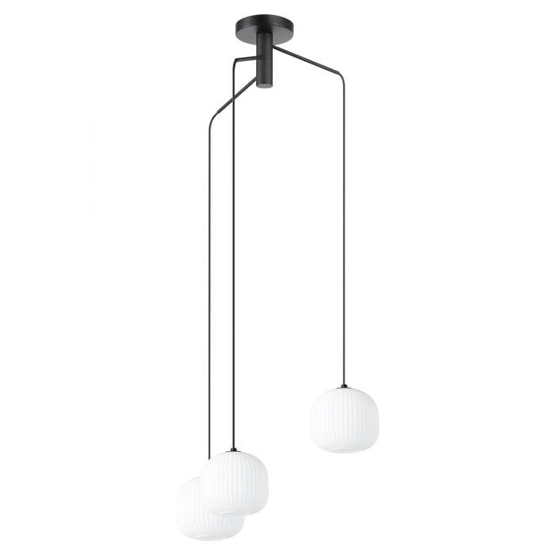 MANTUNALLE luminaire noir et verre blanc 99368A | Luminaire Plus.ca