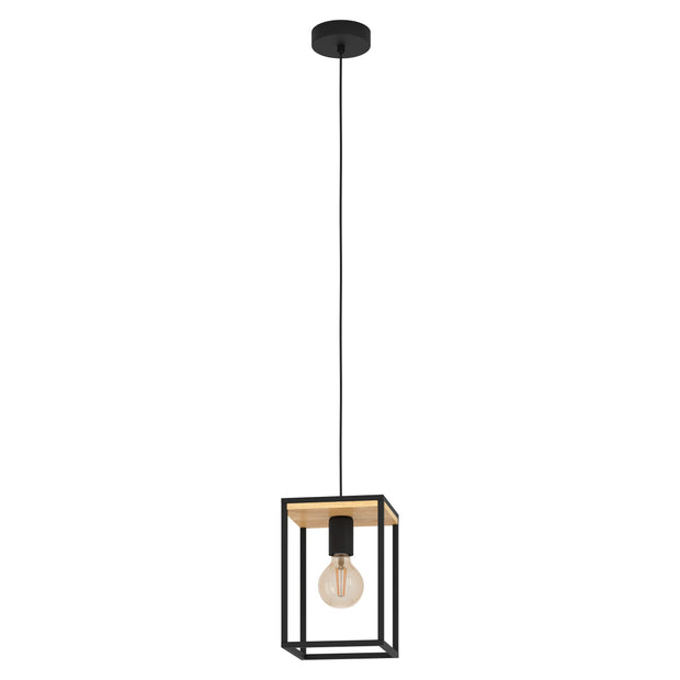 LIBERTAD luminaire suspendu noir et bois 99795A | Luminaire Plus.ca