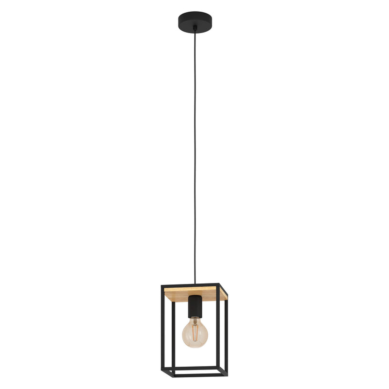 LIBERTAD luminaire suspendu noir et bois 99795A | Luminaire Plus.ca
