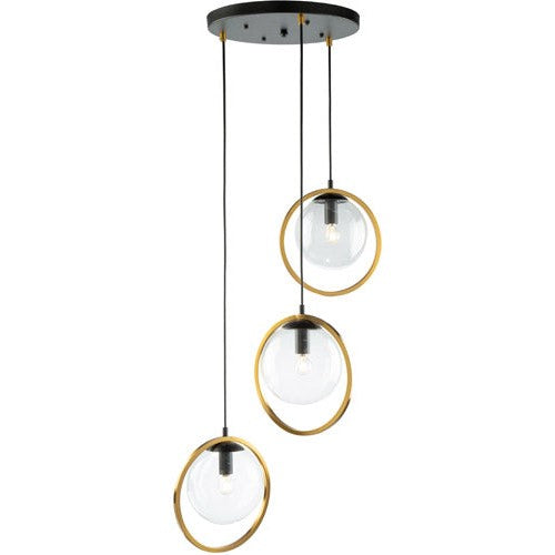 LUGANO luminaire suspendu noir et doré AC10893VB | Luminaire Plus.ca