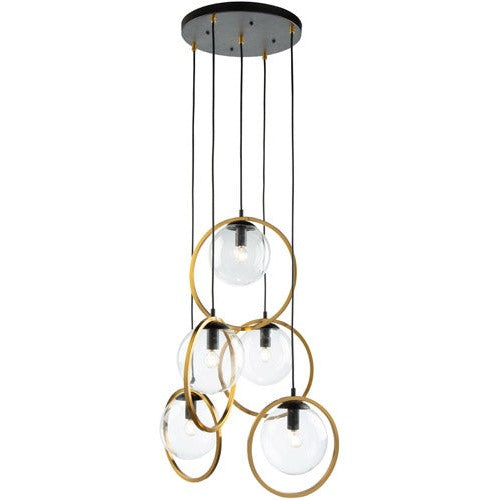 LUGANO luminaire suspendu noir et doré AC10895VB | Luminaire Plus.ca